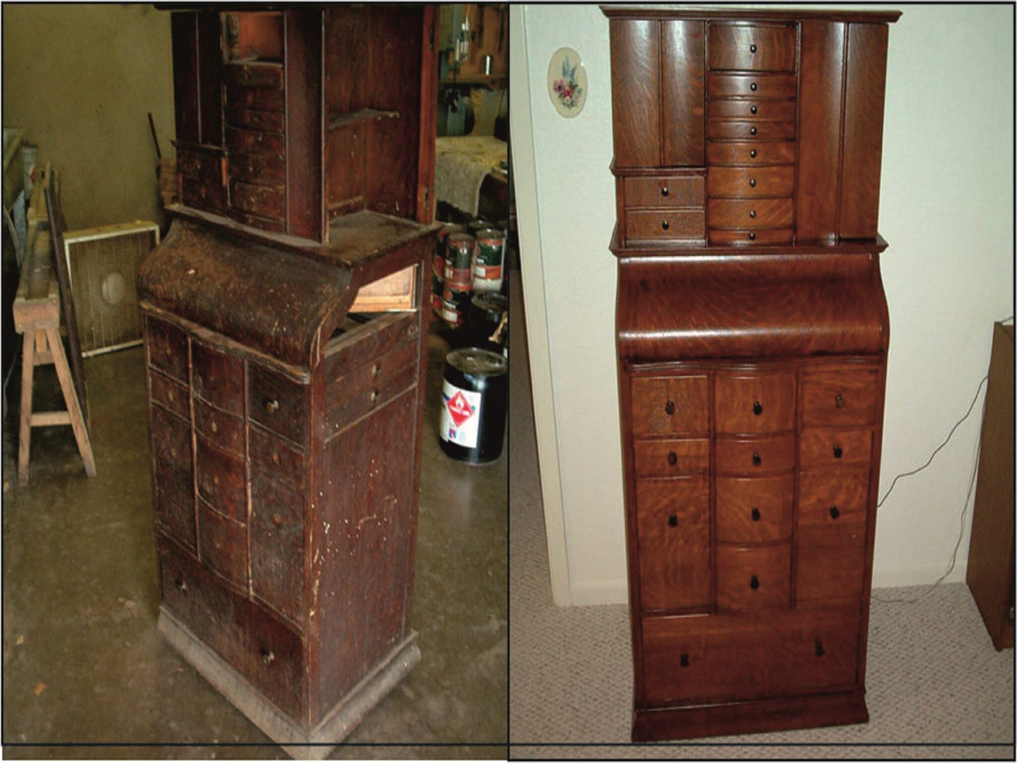 Старинная мебель до и после
